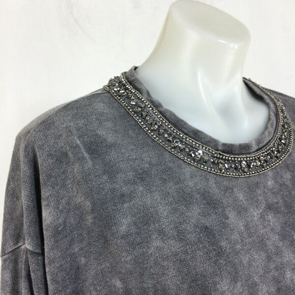 The Kooples Sport Sweatshirt Jewel Neckline Pullover Too Gray Size 3 US L - Picture 8 of 12